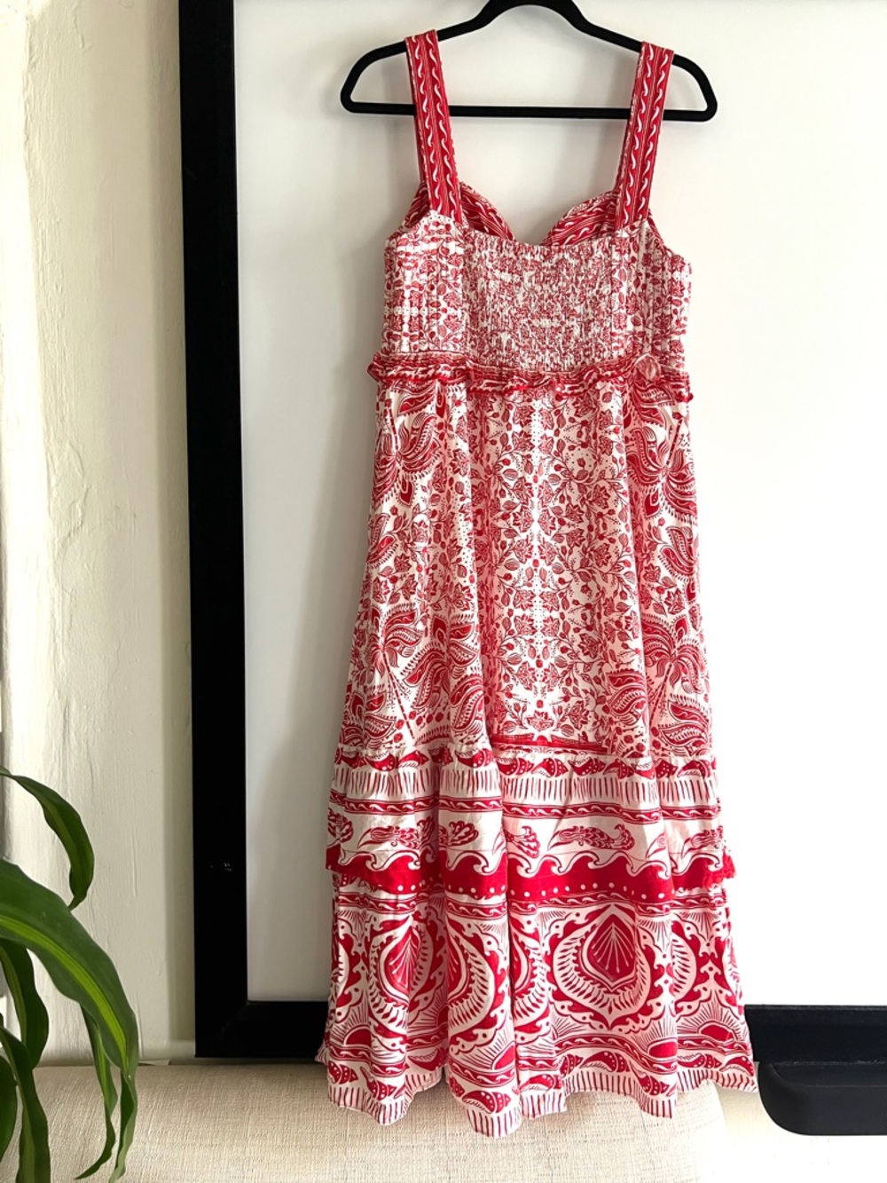 FARM Rio Red River Ride LENZING™ ECOVERO™ Euroflax™ Midi Dress Size Medium - Picture 6 of 13